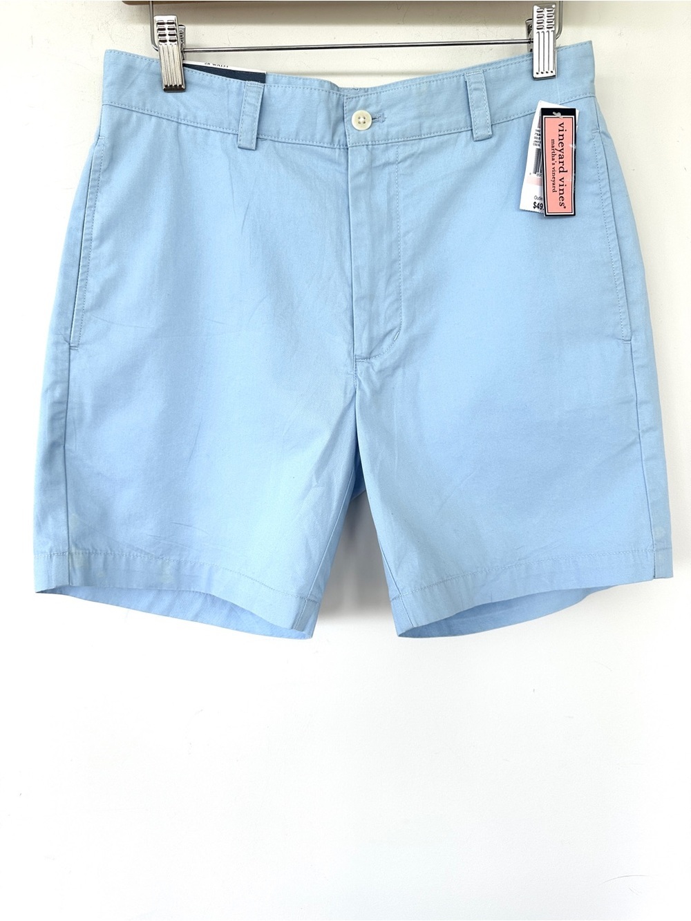 Vineyard Vines Light Blue Cotton Shorts, Classic Fit Club Short, 💯 Cotton
